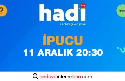 Hadi ipucu 11 Aralık 20:30