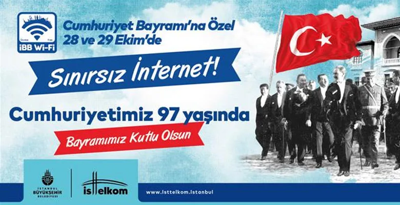 İBB 29 Ekim Sınırsız Bedava İnternet Kampanyası