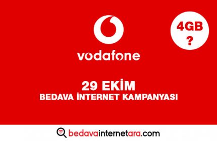 Vodafone 29 Ekim Bedava internet Kampanyası